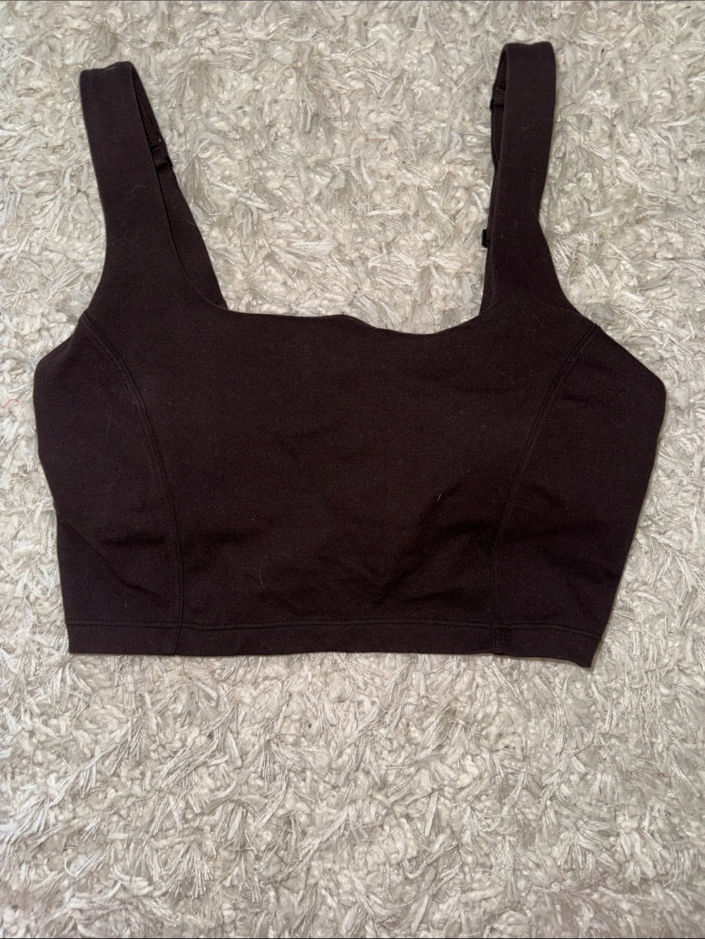 Seamless Black Support Crop Bralette - Women's Sports Bra